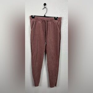 Zella Plush Corduroy Joggers In Purple Taupe Size M athletic wear Casual Outdoor
